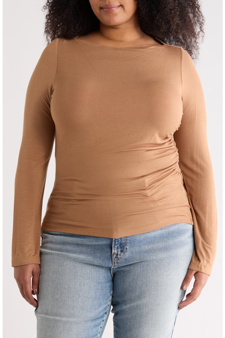Boat Neck Top, Main, color, CARAMEL