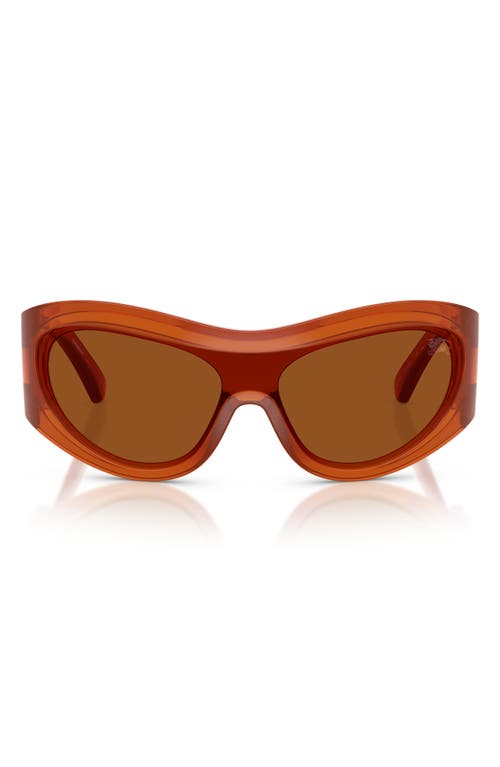 Burberry 138mm Irregular Shield Sunglasses In Brown
