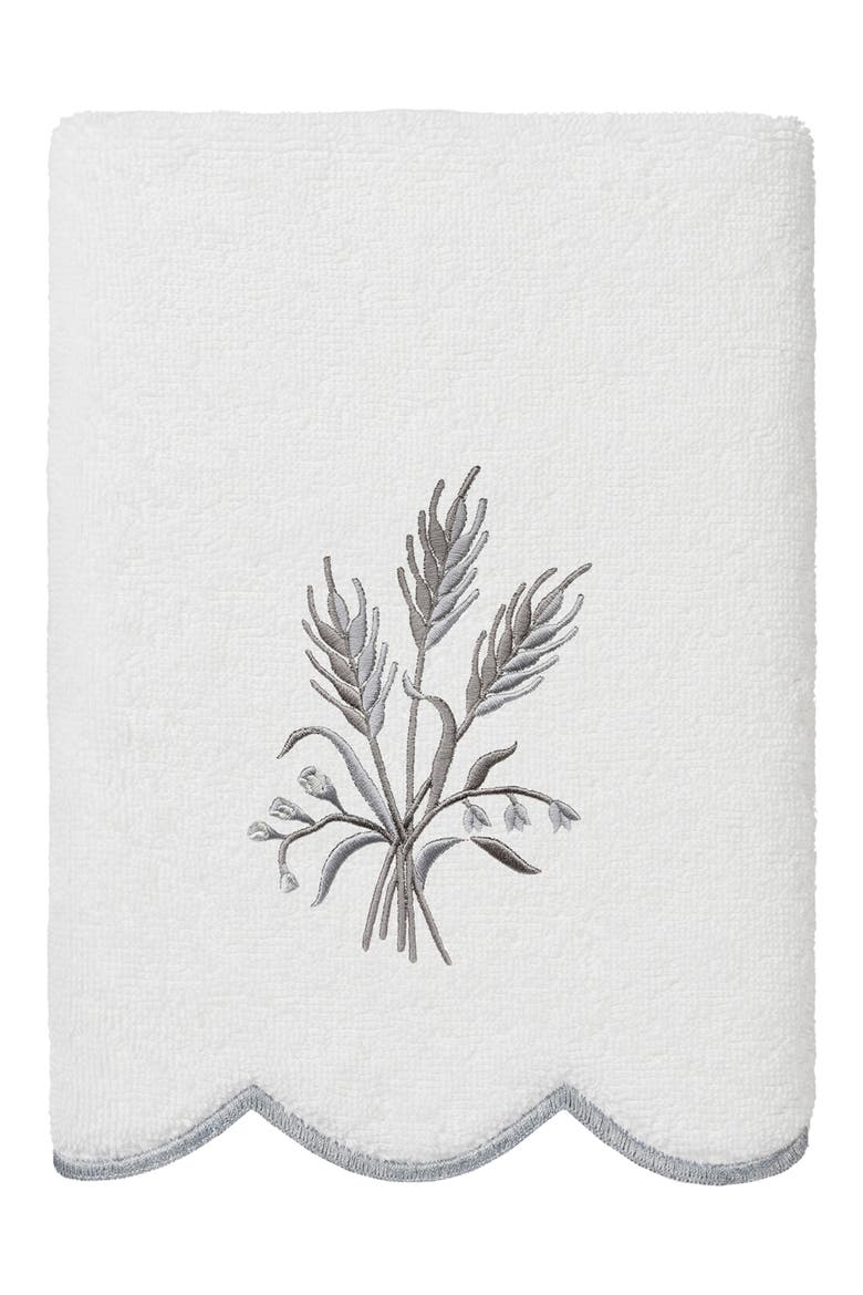 3-Piece Whitney Embroidered Turkish Cotton Towel Set, Alternate, color, WHITE/ GRAY