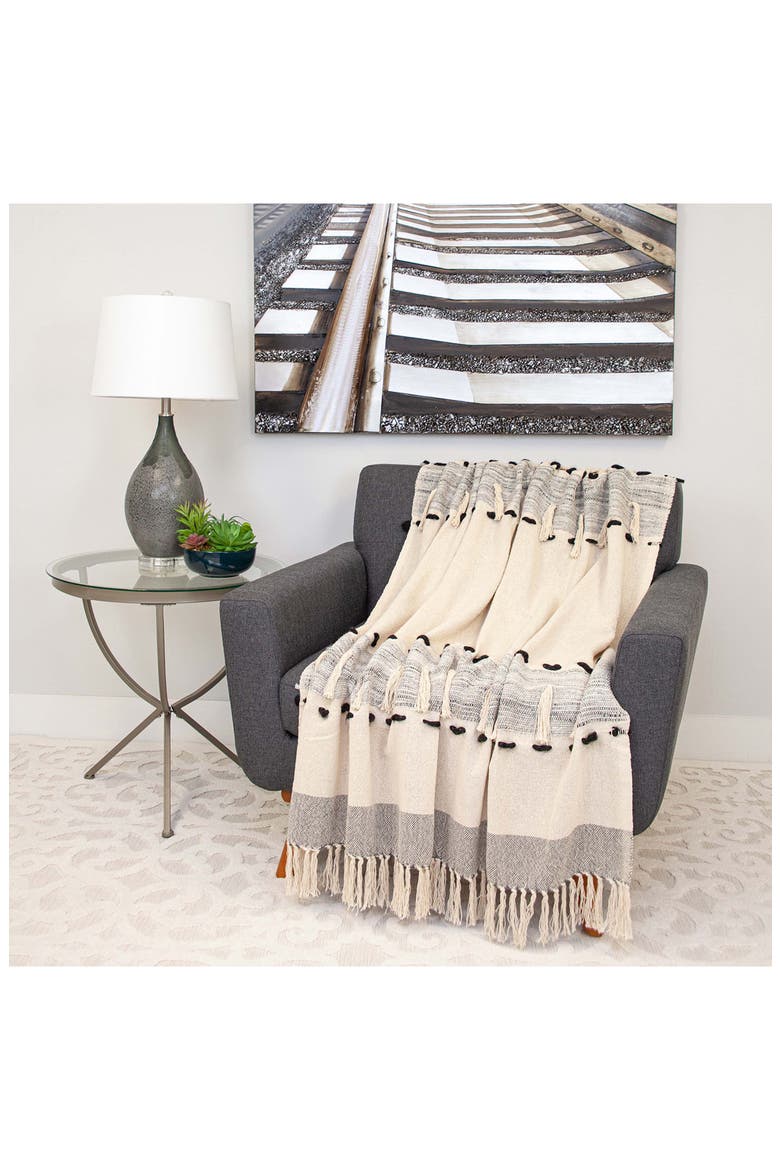 Inca Fringe Throw Blanket, Alternate, color, GRAY
