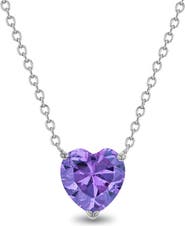In Season Jewelry Prong CZ Birthstone Heart Necklace