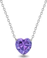 In Season Jewelry Prong CZ Birthstone Heart Necklace