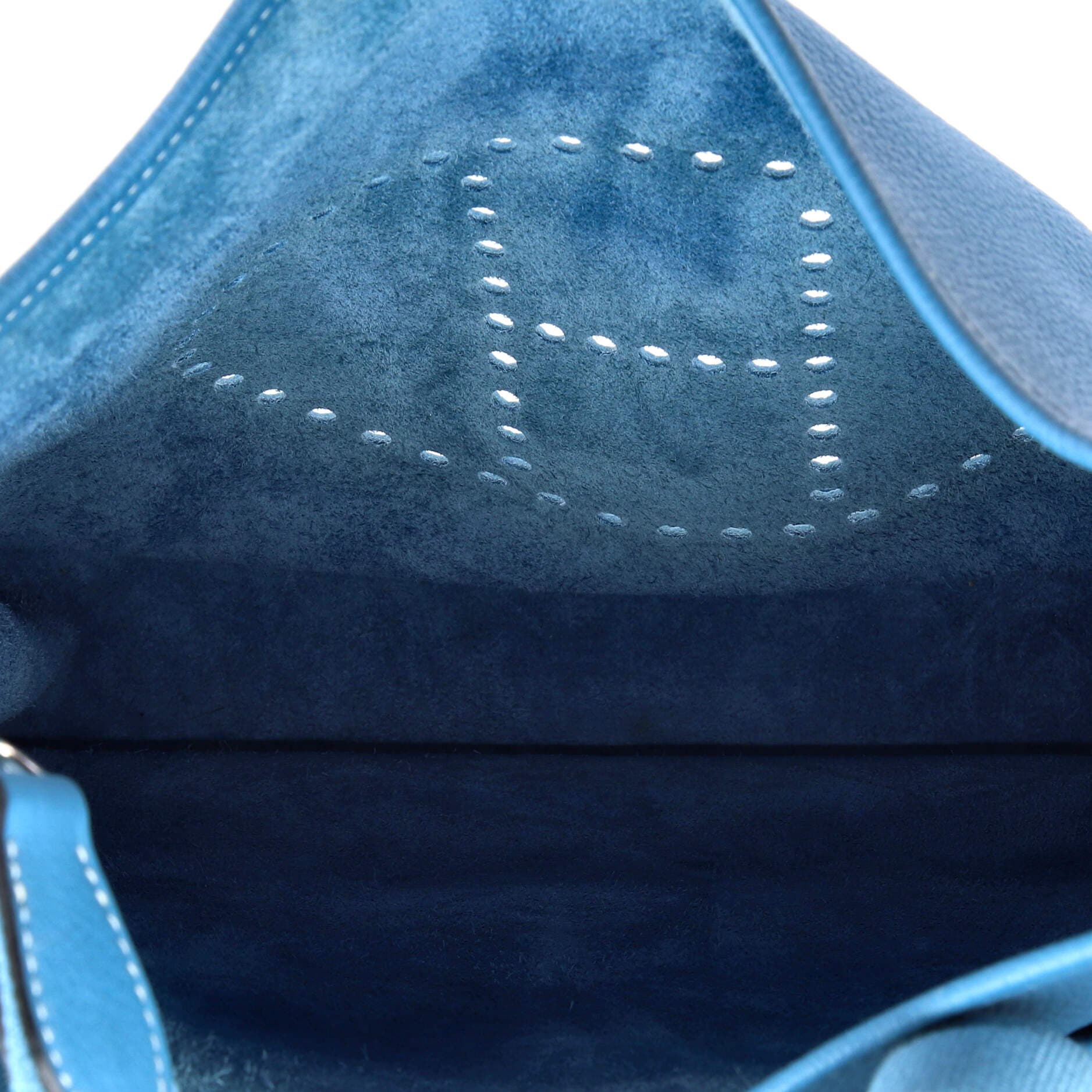 Pre-Owned Hermes Evelyne Bag Gen III Clemence GM, Alternate, color, Bleu Jean