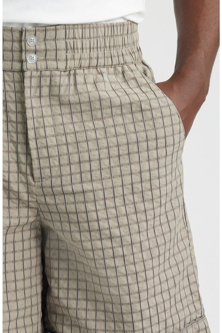 Check Elastic Waist Shorts, Alternate, color, TARMAC