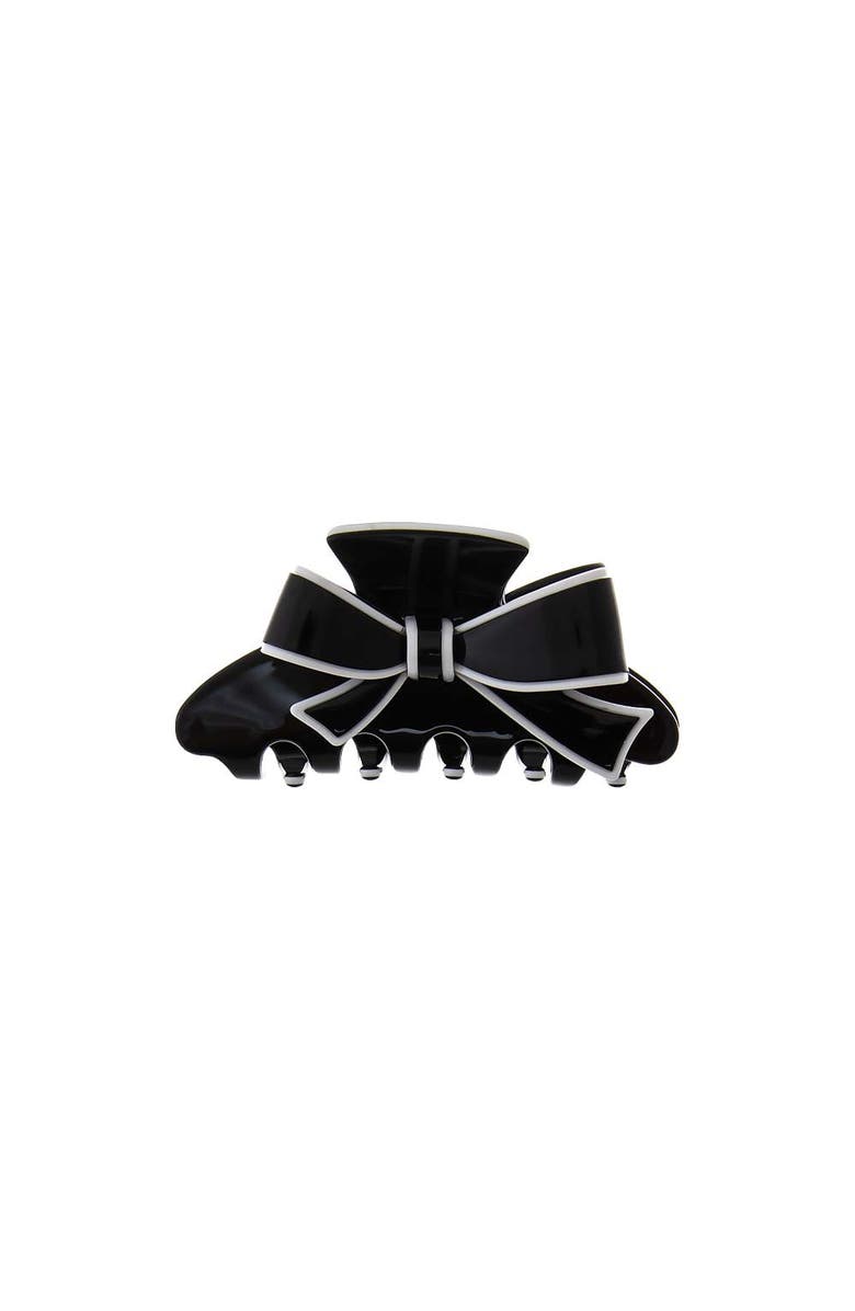 BY ADINA EDEN Two Tone Bow Tie Hair Claw Clip, Main, color, Black