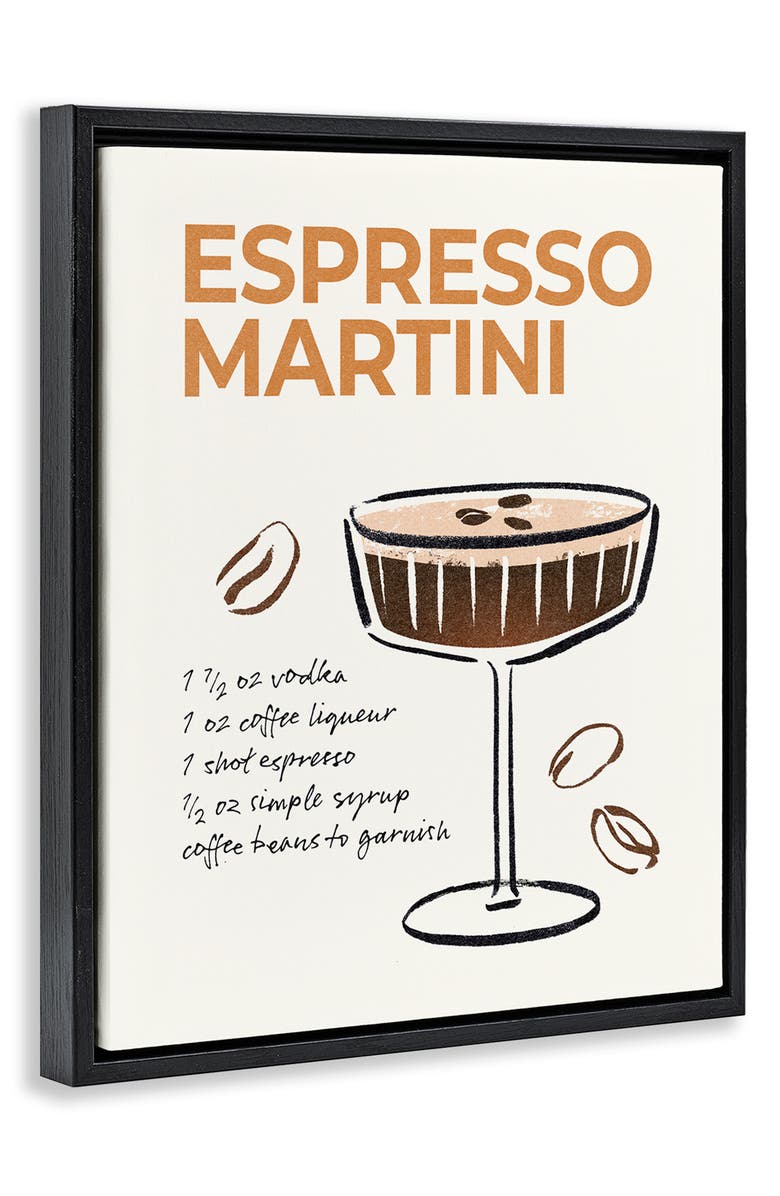 Stupell Industries Espresso Martini Drink Recipe Framed Canvas Wall Art, Alternate, color, Brown