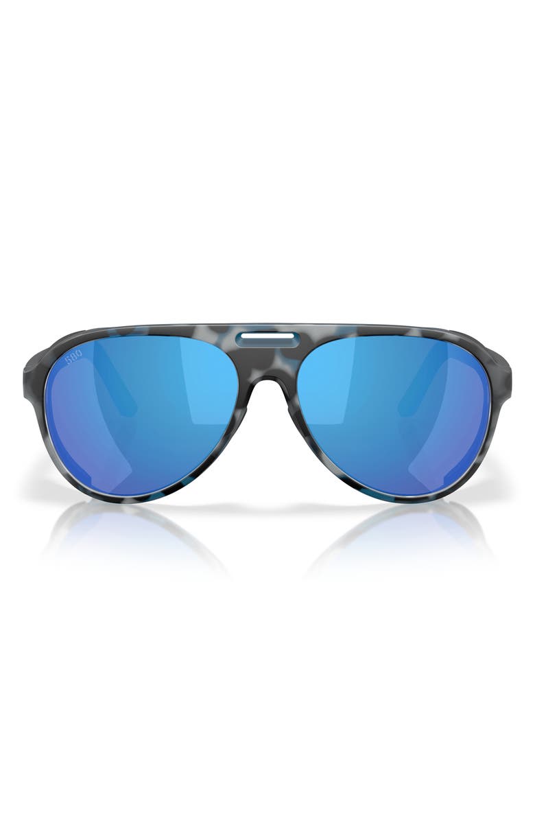 Costa Del Mar Grand Catalina 59mm Polarized Mirrored Aviator Sunglasses, Main, color, Deep Water Camo / Blue 580G