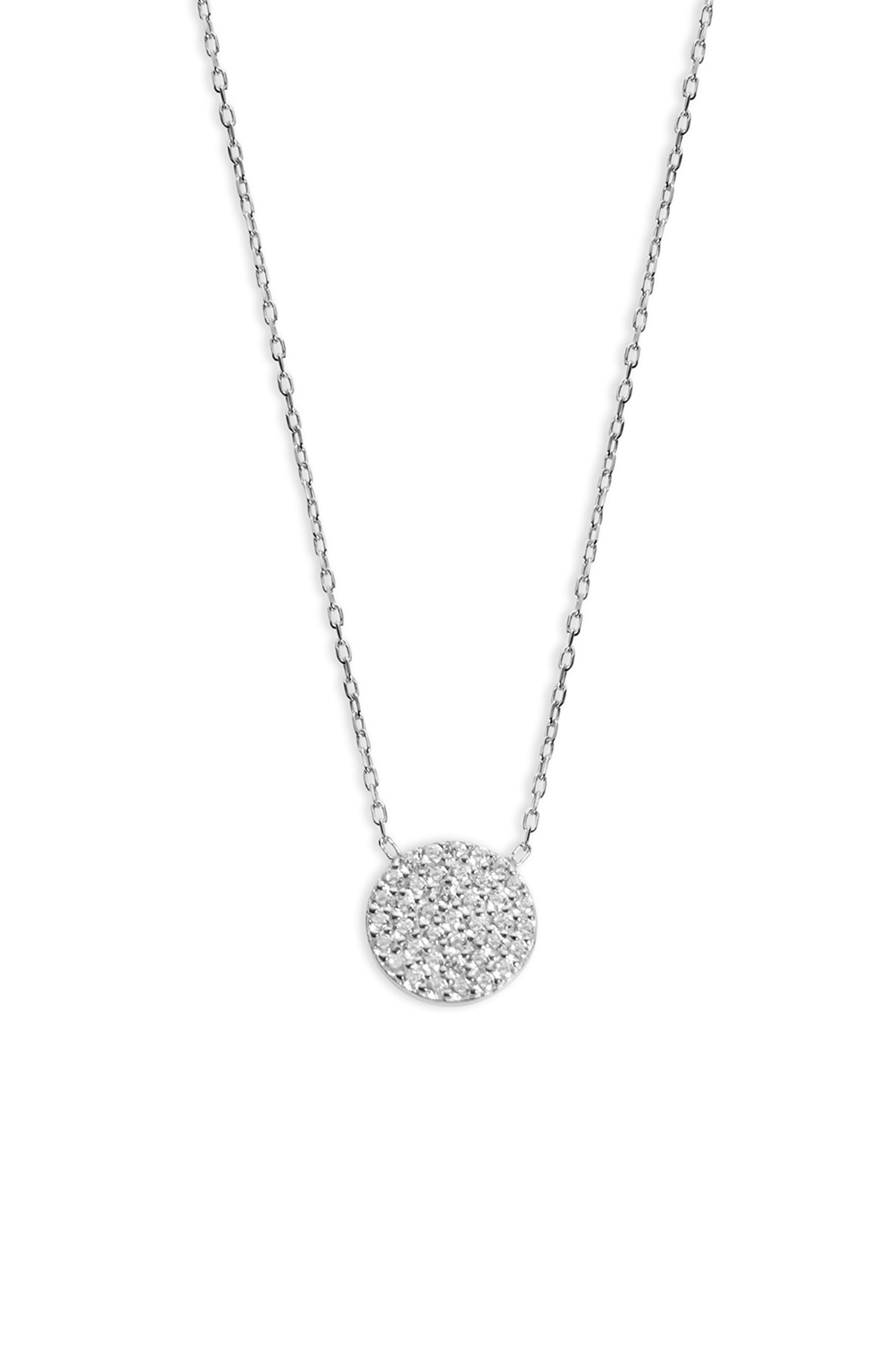 Argento Vivo Sterling Silver CZ Circle Pendant Necklace