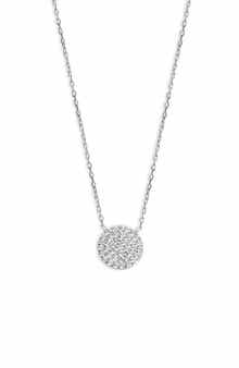 Argento Vivo Sterling Silver CZ Circle Pendant Necklace