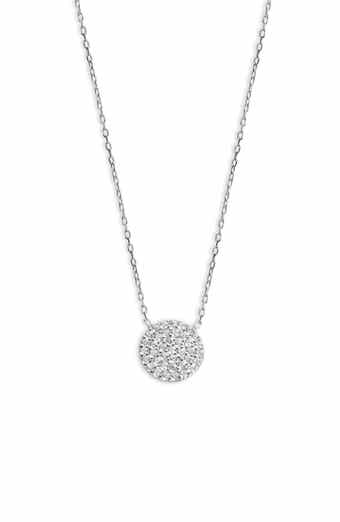 Argento Vivo Sterling Silver CZ Circle Pendant Necklace