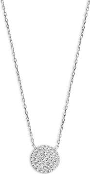 Argento Vivo Sterling Silver CZ Circle Pendant Necklace