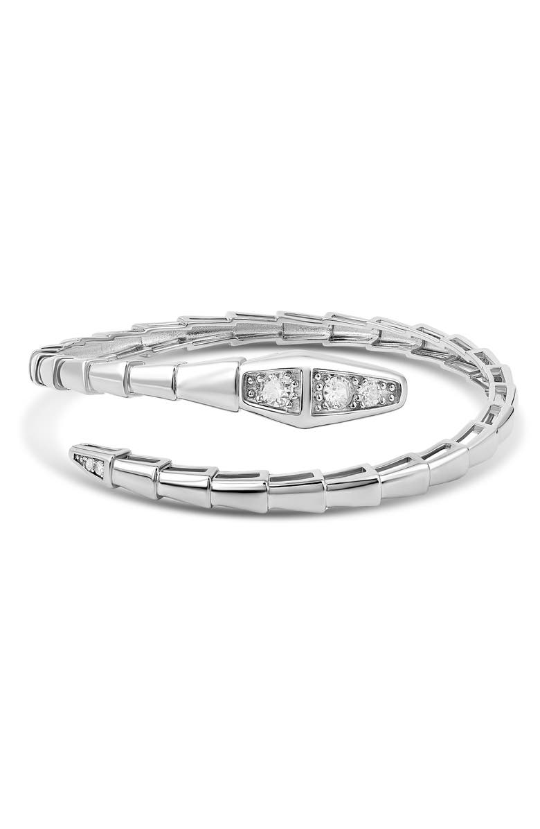 SHYMI Pavé Snake Flexible Bangle, Main, color, Silver