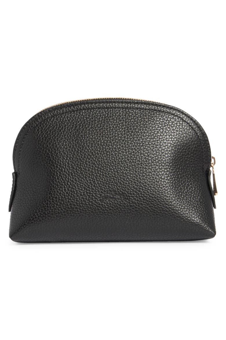 Le Foulonné Small Dome Cosmetics Case, Alternate, color, BLACK