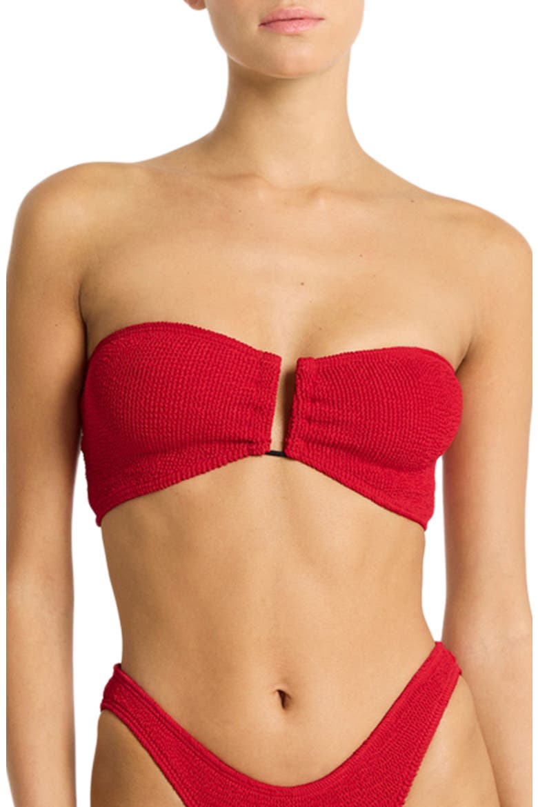 Blake U-Bar Bandeau Bikini Top, Main, color, BAYWATCH RED RECYCLED