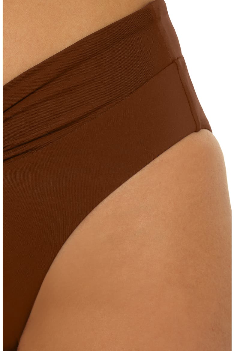 Color Code High Waist Bikini Bottoms, Alternate, color, DARK COCO