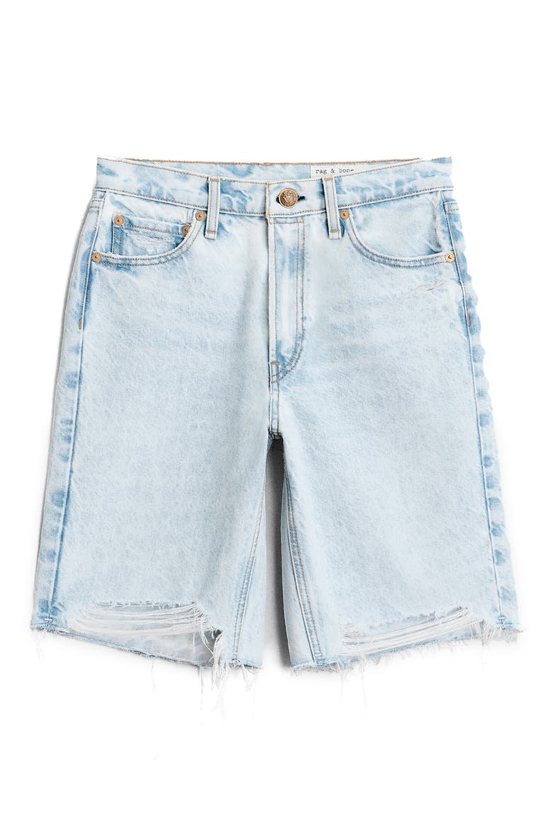 Chew Hem Denim Bermuda Shorts, Alternate, color, VICTORIA