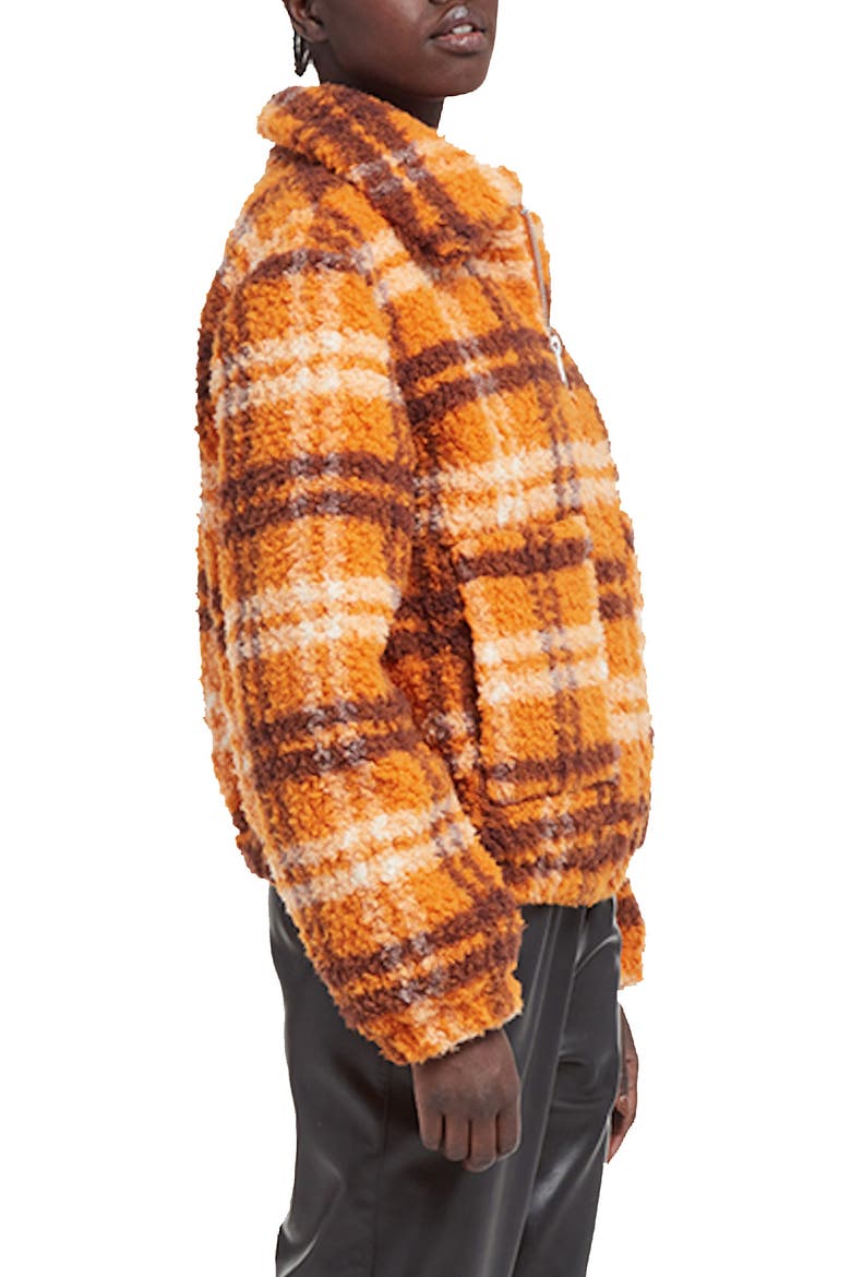 Women's Francis Faux Shearling Jacket, Alternate, color, BUTTERNUT PLAID
