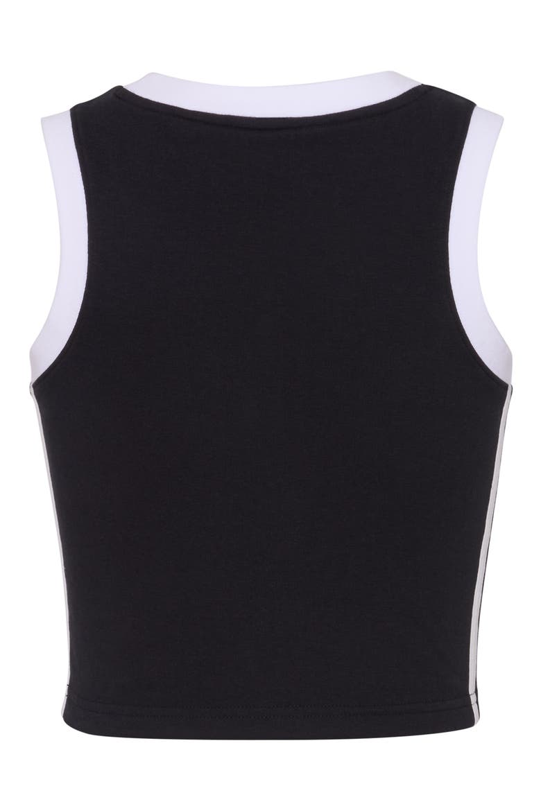 Kids' 3-Stripes Stretch Cotton Tank, Alternate, color, BLACK