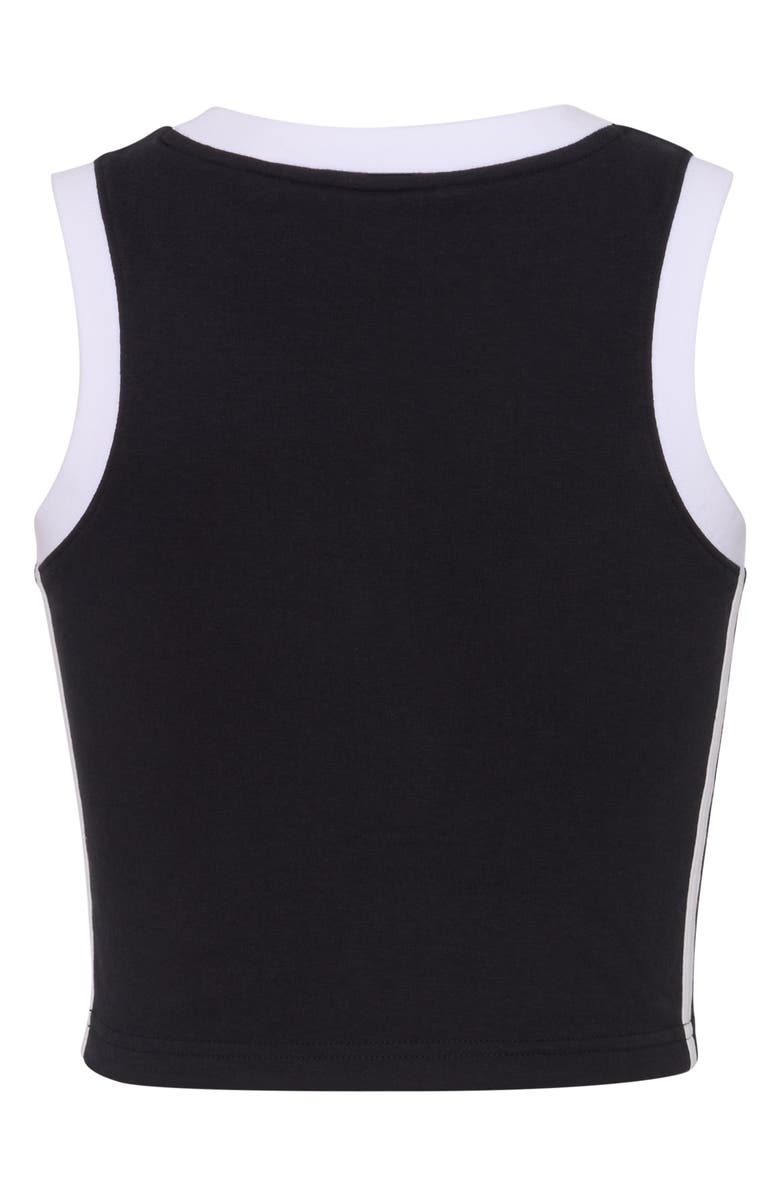 adidas Kids' 3-Stripes Stretch Cotton Tank, Alternate, color, Black