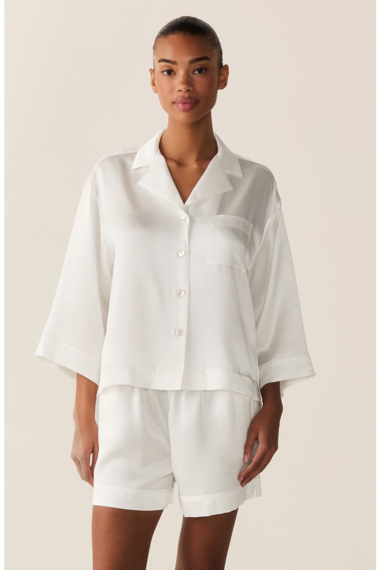 Olivia Silk Pajamas, Alternate, color, WHITE