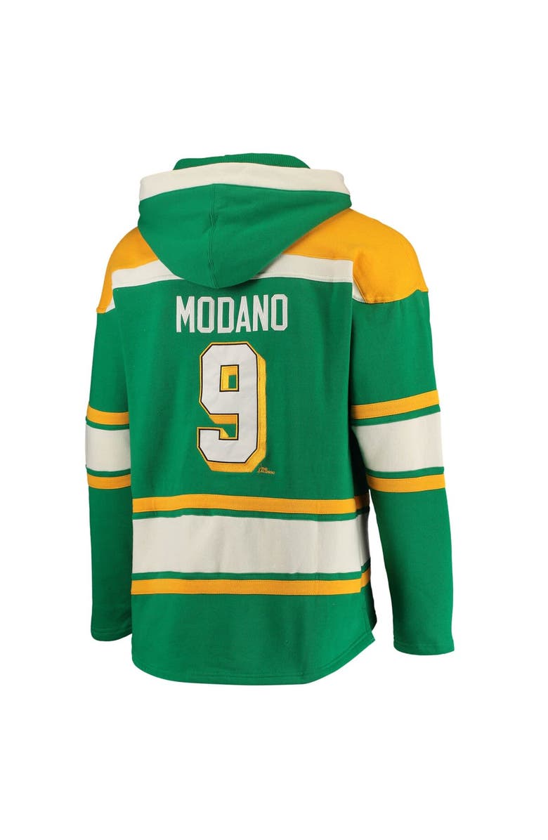 '47 Men's '47 Mike Modano Kelly Green Minnesota North Stars Retired Player Name & Number Lacer Pullover Hoodie, Alternate, color,