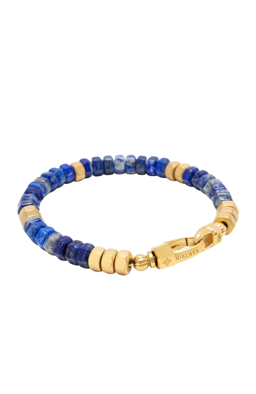 Nialaya Hexagon Beaded Bracelet In Blue