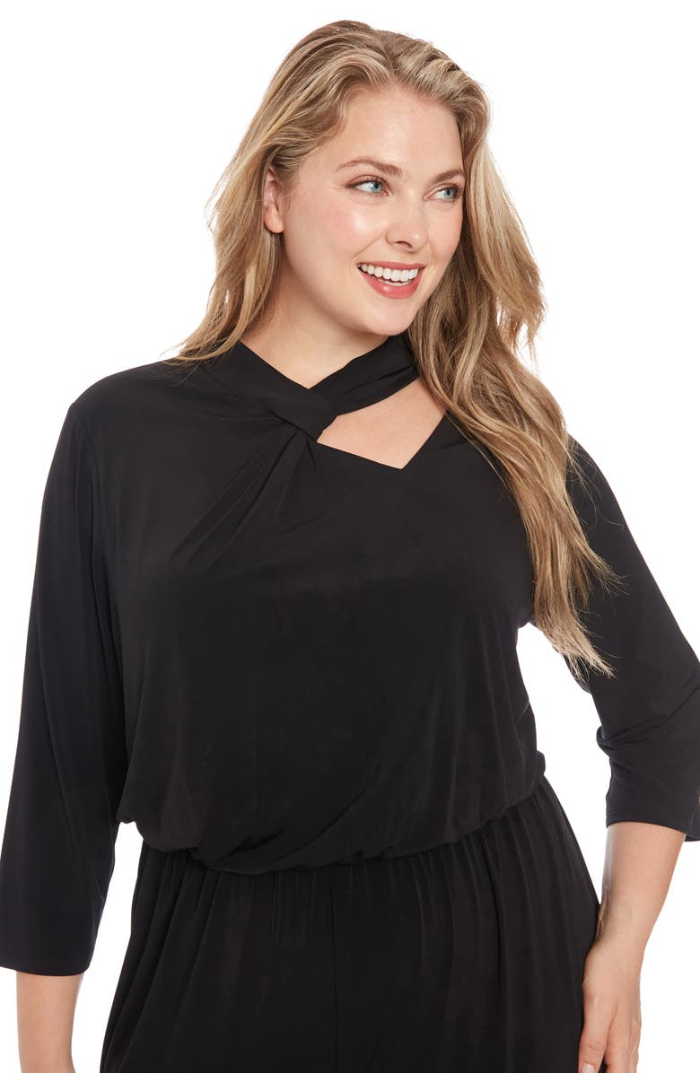 London Times Asymmetric Neck Stretch Jersey Jumpsuit, Alternate, color, 