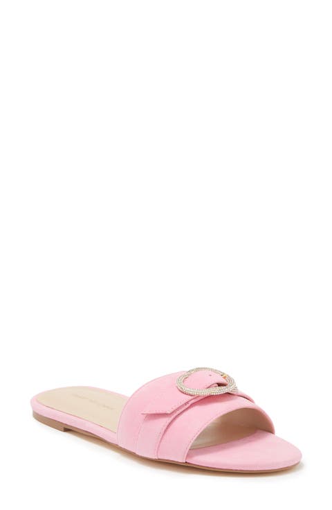 Crystal Buckle Slide Sandal (Women)
