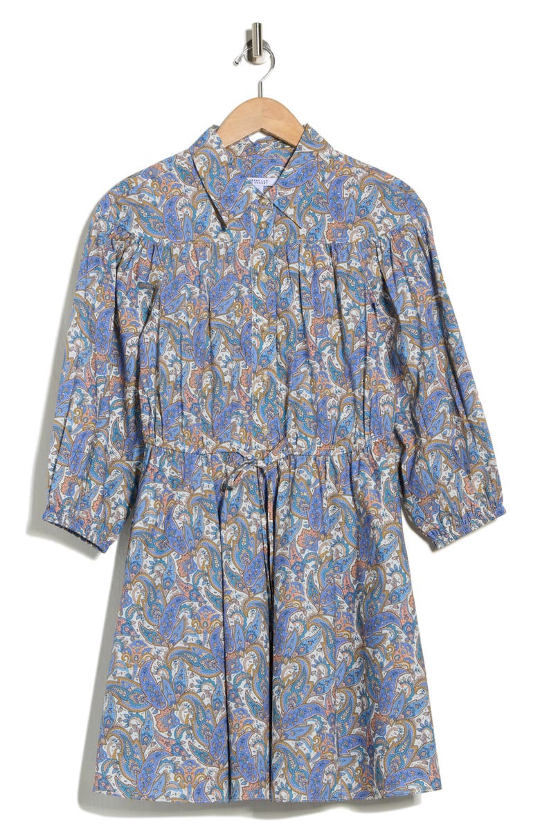 Derek Lam 10 Crosby Arbi Paisley Cotton Shirtdress, Main, color, Blue Multi