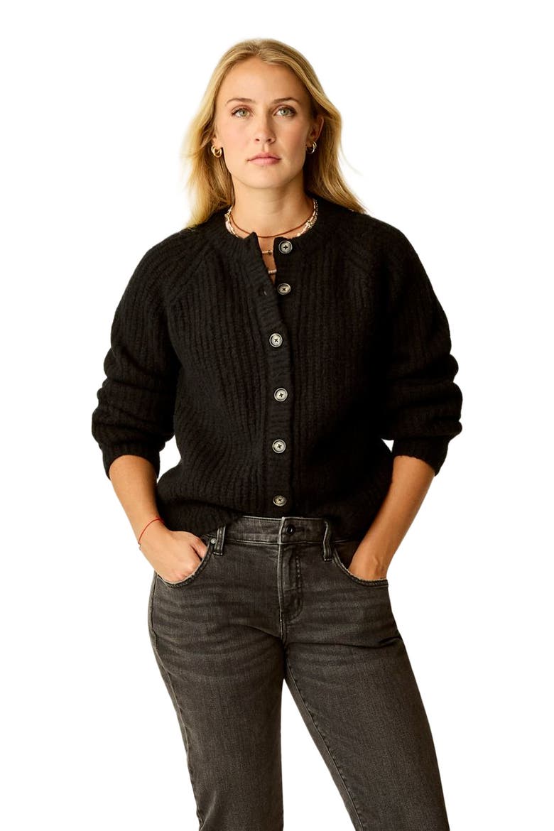 Daphne Wool Cardigan, Alternate, color, Black