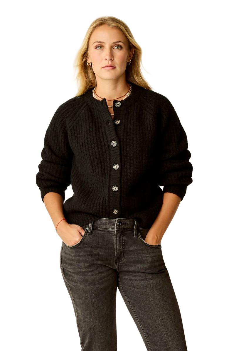 Carve Designs Daphne Wool Cardigan, Alternate, color, Black