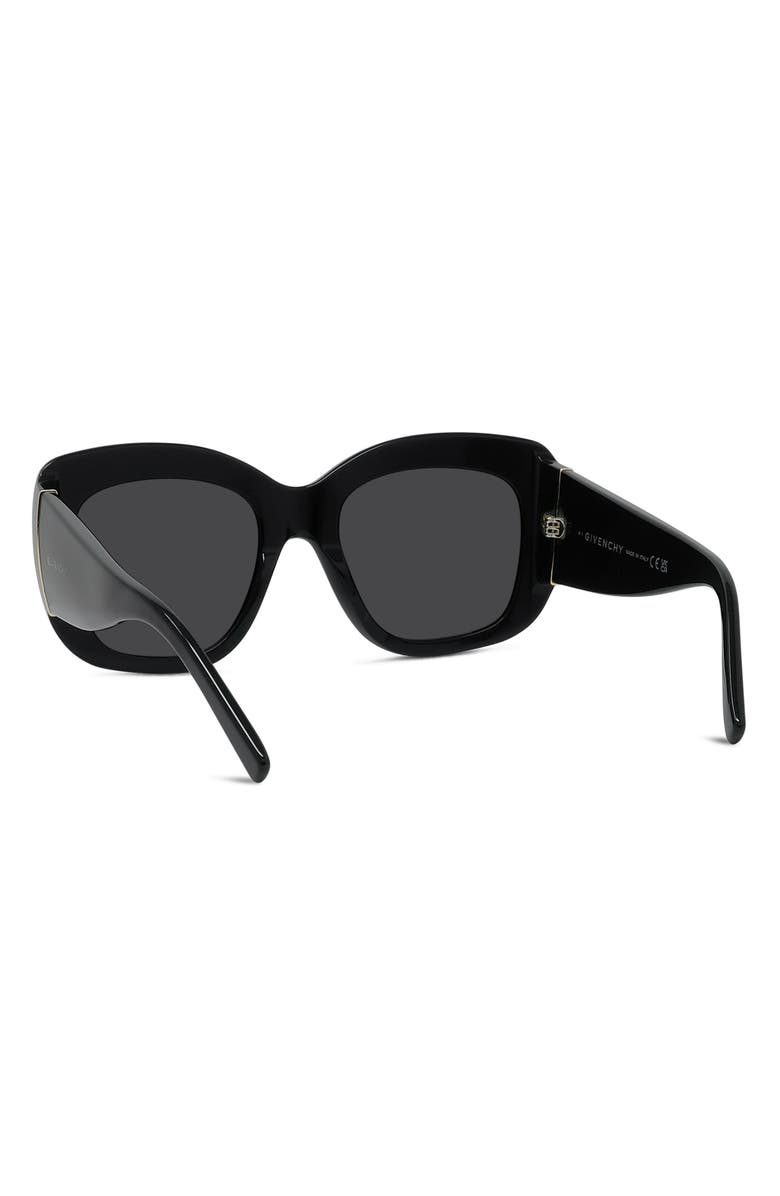 Givenchy Bold 53mm Gradient Butterfly Sunglasses, Alternate, color, Shiny Black / Smoke