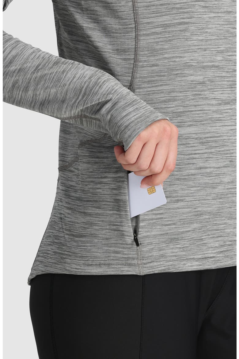 Vigor Grid Fleece Quarter Zip Hoodie, Alternate, color, GREY HEATHER