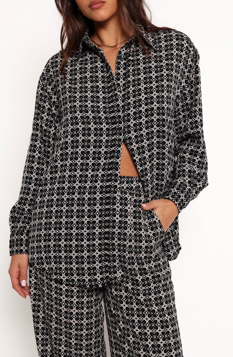 Petal & Pup Haddie Geo Floral Button-Up Shirt, Main, color, Quinn