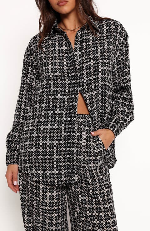 Haddie Geo Floral Button-Up Shirt