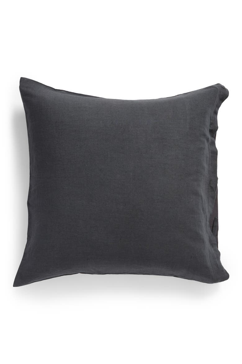 Relaxed Cotton & Linen Euro Sham, Main, color, GREY ONYX