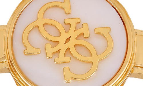 Guess Enamel Logo Hinge Bracelet In Gold