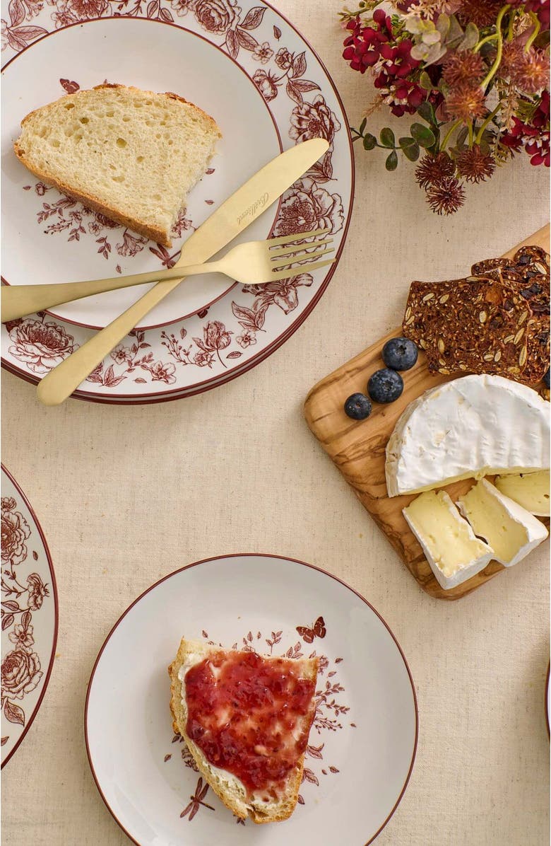 Stone Lain Esme Porcelain 12-Piece Dinnerware Set, Alternate, color, Red