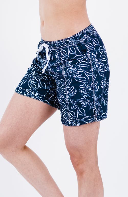 Calypsa Women's Plus 7" Board Shorts - Patterns In Blue