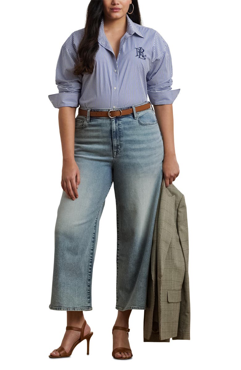 Lauren Ralph Lauren Saira Crop Wide Leg Jeans, Alternate, color, Alicia Wash Blue