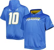 PROFILE Men's Justin Herbert Powder Blue Los Angeles Chargers Big & Tall Short Sleeve Pullover Hoodie