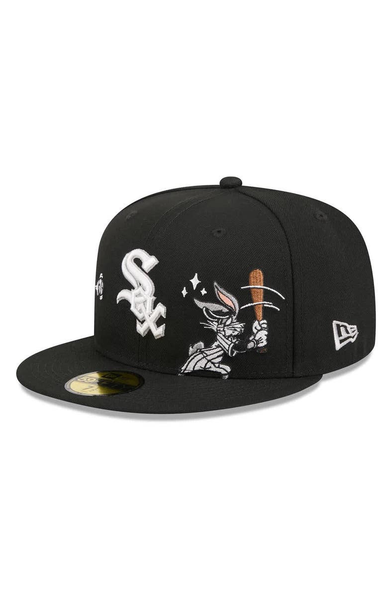 New Era Men's New Era Black Chicago White Sox Looney Tunes Bugs Bunny 59FIFTY Fitted Hat, Alternate, color, Black