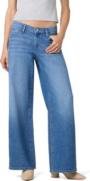 Joe's Crystal Embellished Low Rise Wide Leg Jeans