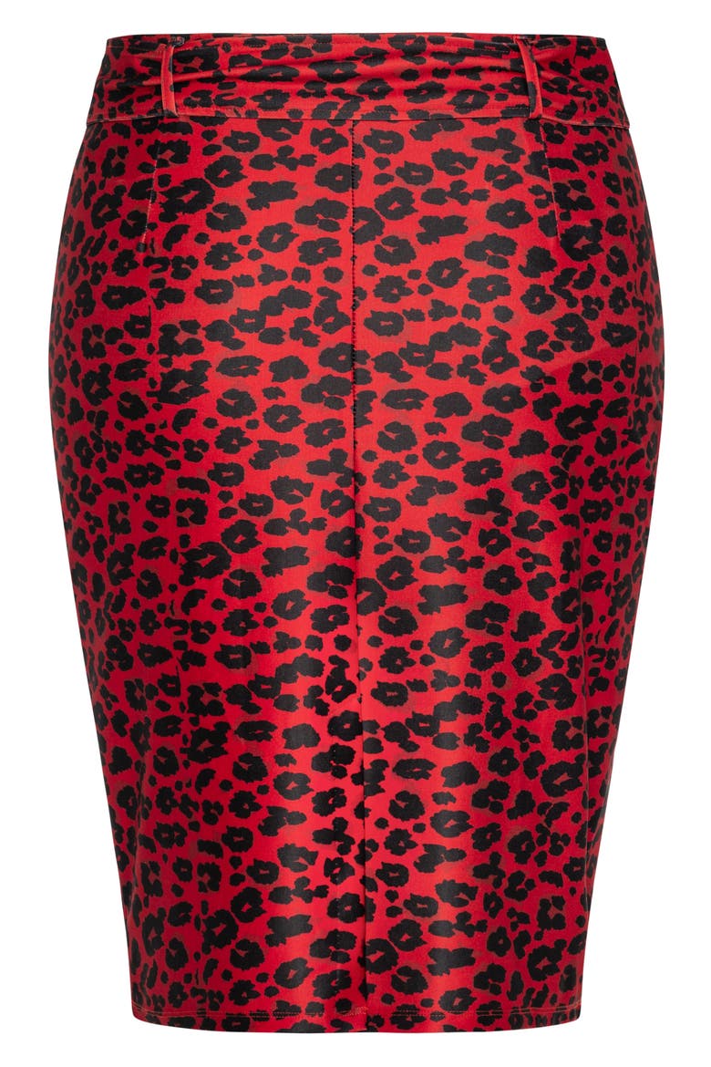 Leopard Print Pencil Skirt, Alternate, color, RED LEOPARD