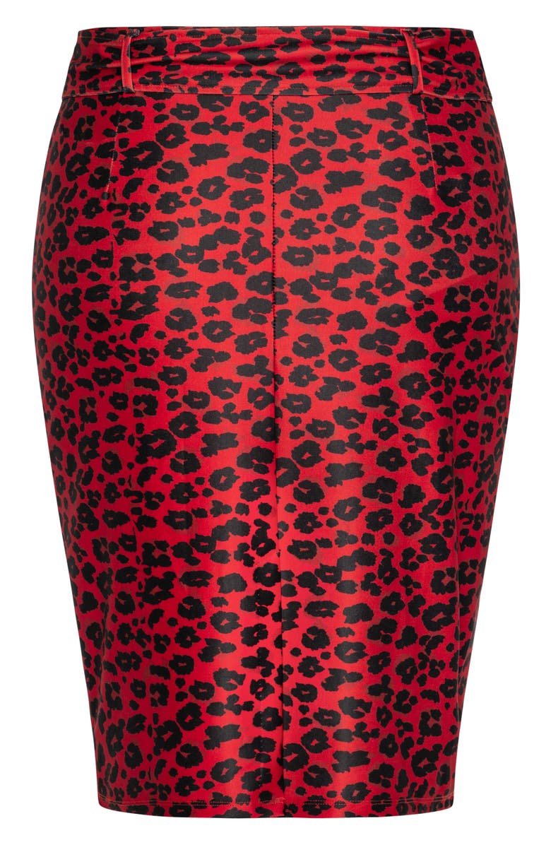 City Chic Leopard Print Pencil Skirt, Alternate, color,