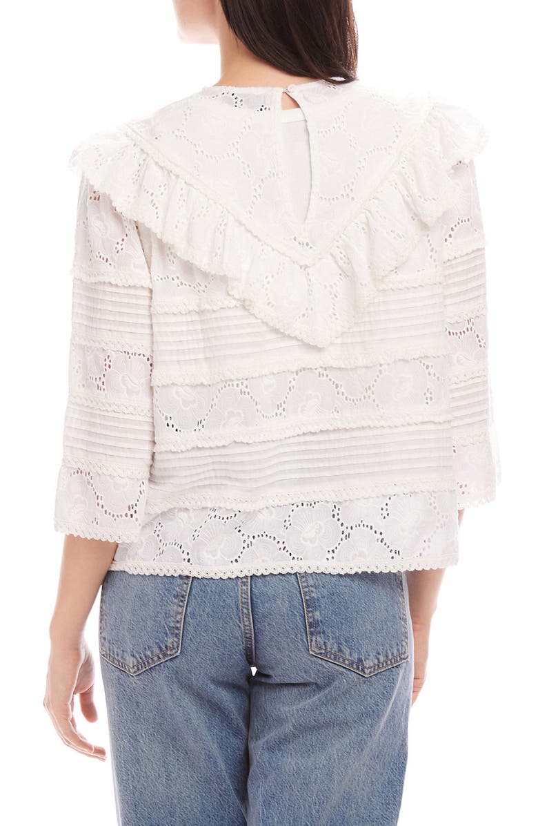 FIFTEEN TWENTY Flora Eyelet Top, Alternate, color, Off White