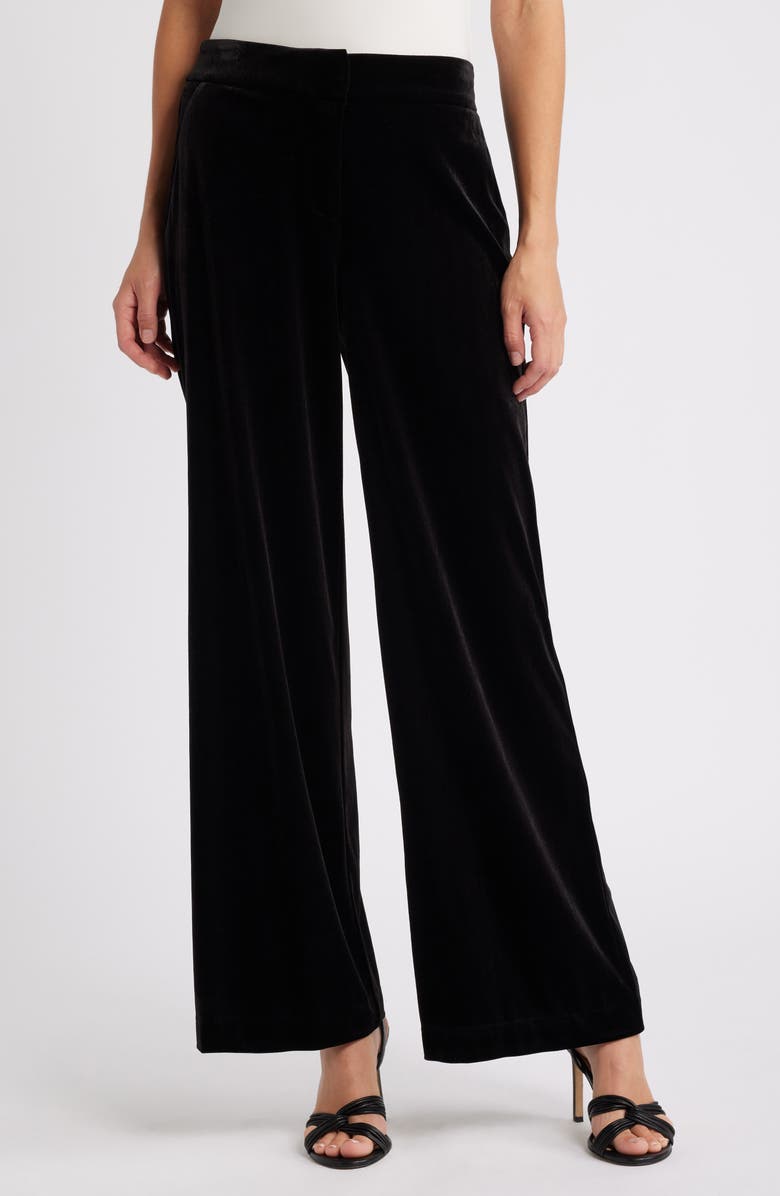 Tahari ASL Velvet Wide Leg Pants, Main, color, 