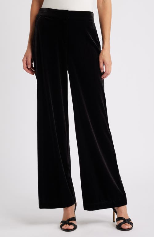 Tahari ASL Velvet Wide Leg Pants in Black 