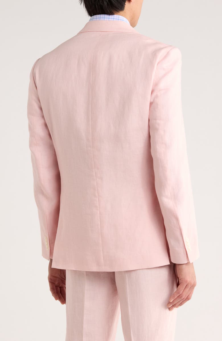 Tommy Hilfiger Two Button Notch Lapel Woven Linen Sport Coat, Alternate, color, Pink Plain