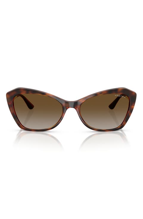 56mm Polarized Gradient Cat Eye Sunglasses